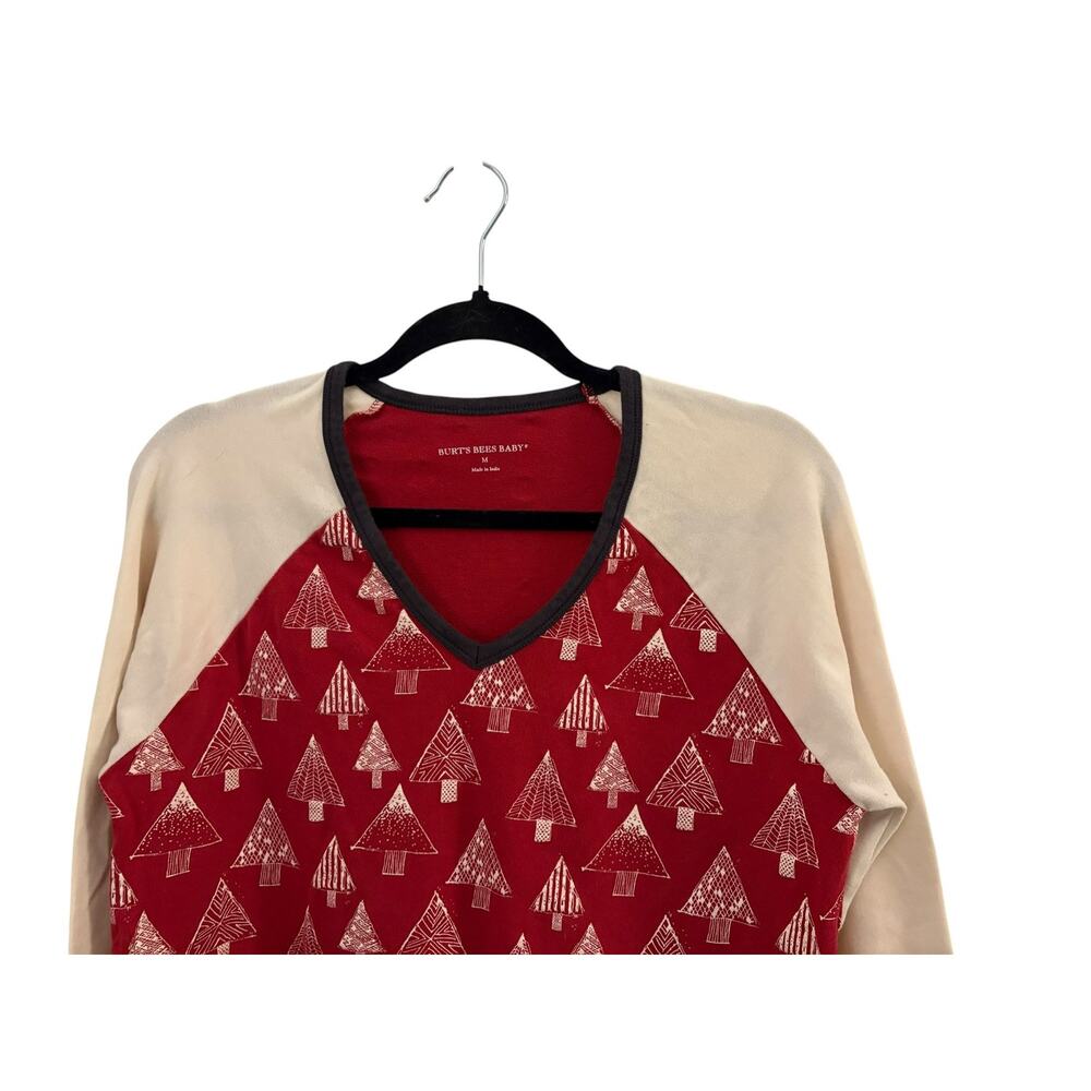 Burts Bees Baby 2 Piece Red Pajamas Organic Cotton Medium Christmas Trees - Picture 7 of 12